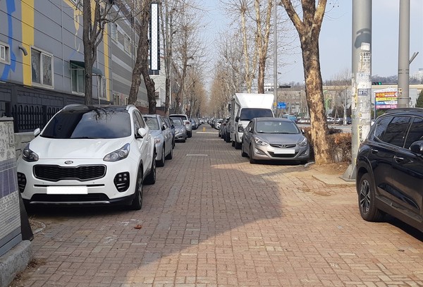 남공산단 불법주차 사진. (사진제공=남동구청)