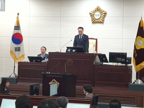 화성시의회는 제189회 임시회 제1차 본회의를 열고 20일까지 8일간의 일정으로 제189회 임시회 개회를 선언하고 있다.(사진=김삼철기자)