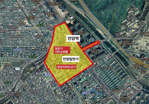12일 경기도가 올해 공모한 ‘모두를 위한 유니버설디자인’과 ‘길 찾기 쉬운 안내체계 디자인 개선’ 등 디자인분야 2개 사업에 선정됐다, 사진은 길찾기 사업 대상지. (사진제공=안양시청)
