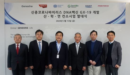 제넥신은 국제백신연구소을 비롯해 바이넥스, 제넨바이오, 카이스트(KAIST), 포스텍(POSTECH) 등과 더불어 코로나19 예방을 위한 DNA 백신 ‘GX-19’를 개발하기 위해 산·학·연 컨소시엄을 꾸린다고 16일 밝혔다.(사진=제넥신)