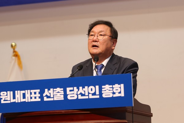 더불어민주당 신임 원내대표로 김태년 성남시수정구 의원이 선출됐다. (사진=장민호 기자)
