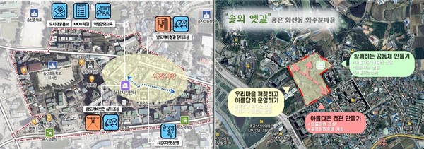 화성송산면(왼쪽), 화산동 소규모 도시재생 사업 조성 예시도. (사진제공=화성시청)