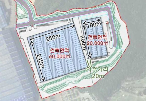 경기도는 여주시가 제출한 남여주 물류단지 지정 및 실시계획 변경안을 승인했다. 사진은 건축계획(기정). (사진제공=경기도청)