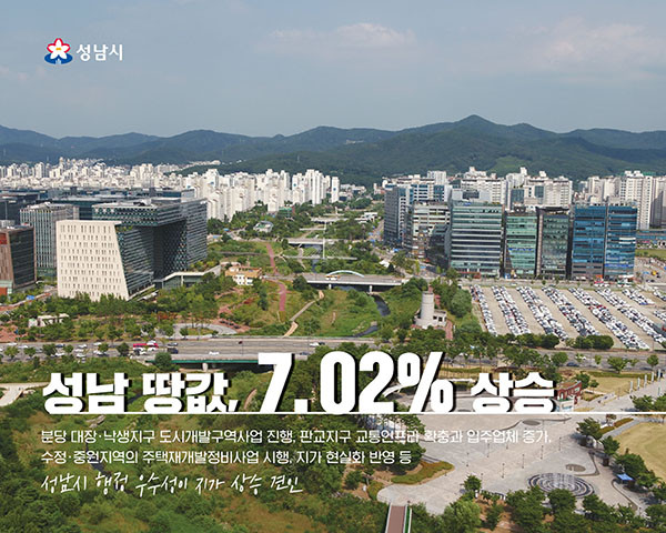 성남시에서 땅값이 가장 비싼 곳은 분당구 백현동 541번지 현대백화점 판교점 부지로 1㎡당 2370만원으로 고시됐다. (사진제공=성남시청)