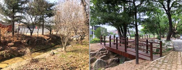 화성시 쌈지공원 조성 전·후 모습. (사진제공=화성시청)