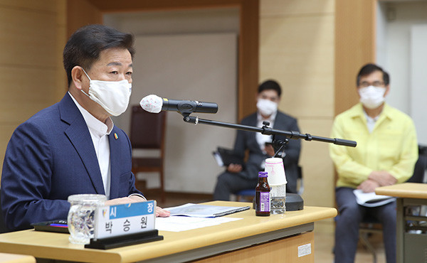 광명시는 22일 시청 대회의실에서 ‘광명시 스마트시티 통합플랫폼 기반구축 완료보고회’를 개최했다. (사진제공=광명시청)
