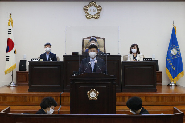 조성민 인천시 남동구의원이 8일 개최한 제267회 임시회 제1차 본회의에서 5분 자유발언을 통해 ‘남동문화재단 설립’ 촉구에 나섰다. (사진제공=남동구의회)