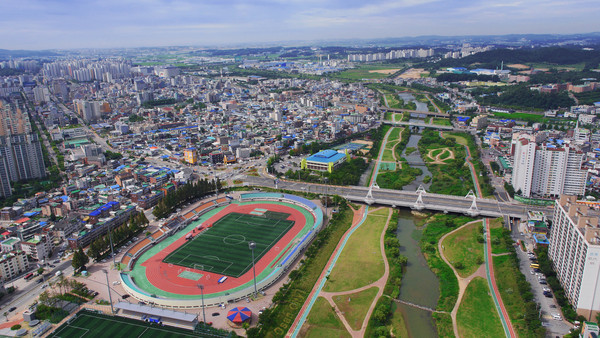 오산천 항공사진. (사진제공=오산시청)