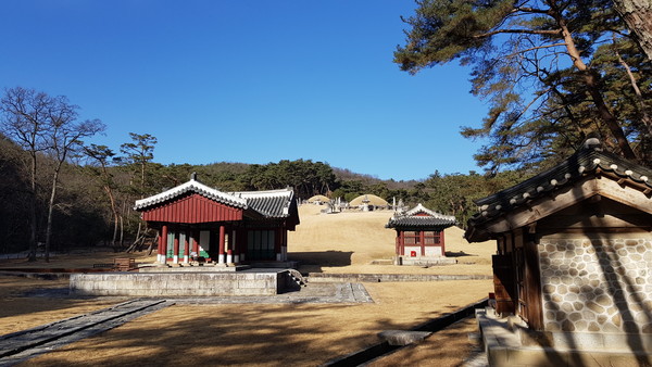 여주시가 세계문화유산으로 등재된 세종대왕 영릉과 효종대왕 녕릉의 역사적 가치를 보전하고 원활한 유적 관리를 돕기 위해 지목을 사적지로 변경했다. 사진은 27일 오후 효종대왕릉 전경. (사진=김광섭 기자)