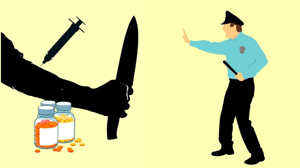 법원이 마약을 투약한 상태로 경찰관 2명에게 흉기를 휘둘러 상처를 입힌 40대에게  중형을 선고했다. (CG=중앙신문)