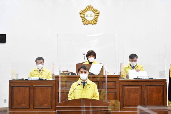 김상호 하남시장은 1일 시정연설을 통해 “ ‘새로운 하남’을 만들기 위해 최선을 다하겠다”고 말했다. (사진제공=하남시청)