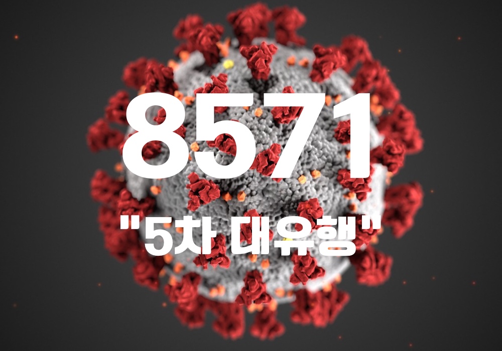 중앙방역대책본부는 25일 0시 기준, 국내 발생 신규 확진자는 8356명, 해외유입 사례 215명 포함 8571명이 확인돼 지금까지 총 누적 확진자 수는 74만 9979명이라고 밝혔다. (CG=중앙신문)