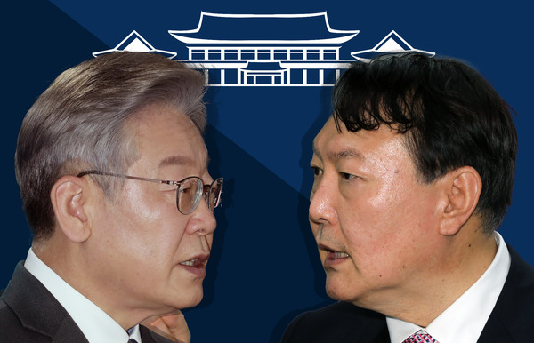 더불어민주당 이재명 대선후보와 국민의힘 윤석열 후보는 지난 11일 저녁 ‘2차 TV토론’에서 주제와 전혀 다른 ‘주가조작 논란’과 ‘대장동 의혹’ 등을 놓고 공방을 벌이자, 정의당 심상정 후보가 나서 토론을 제지하는 촌극을 빚었다. (사진=중앙신문DB)