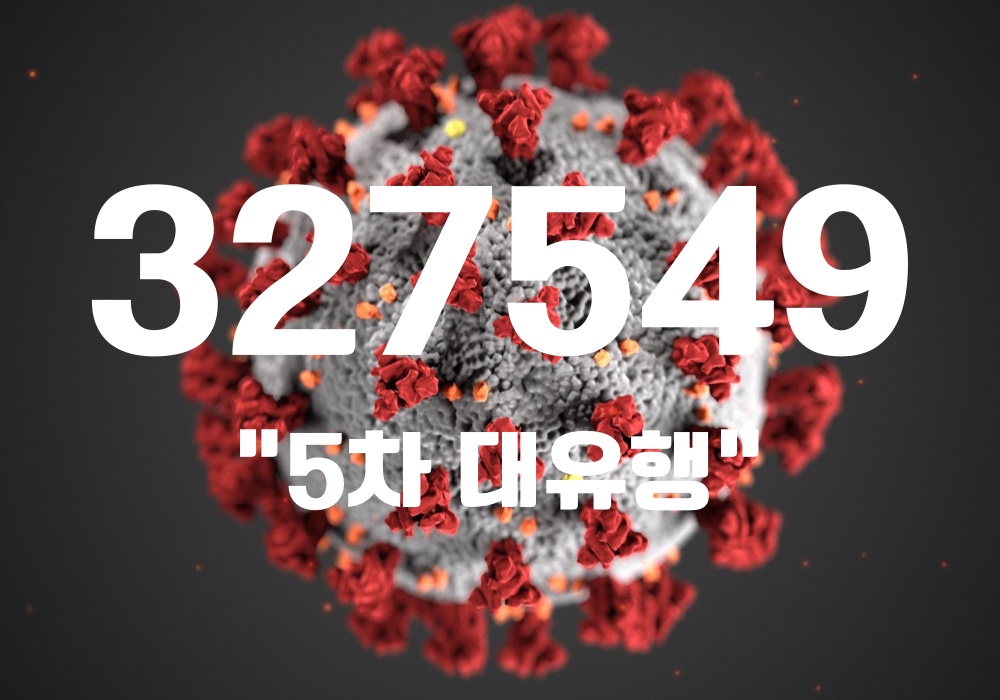 중앙방역대책본부는 10일 0시 기준, 국내 발생 신규 확진자는 32만7490명, 해외유입 사례 59명 포함 32만7549명이 확인돼 지금까지 총 누적 확진자 수는 553만9650명이라고 밝혔다. (CG=중앙신문)