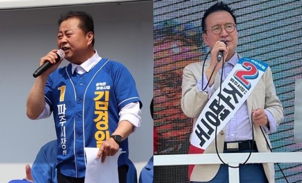 더불어민주당 김경일, 국민의힘 조병국 파주시장 후보는 각각 '의료복지'와 ‘어르신 공경’ 정책을 내걸고 민심을 파고들었다. (사진=중앙신문DB)
