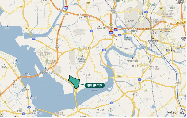 경기도가 경기경제자유구역 현덕지구 2.32㎢(평택시 현덕면 권관리, 장수리, 포승읍 신영리 일원)를 2024년 8월 14일까지 2년간 토지거래허가구역으로 재지정했다. (사진제공=경기도청)