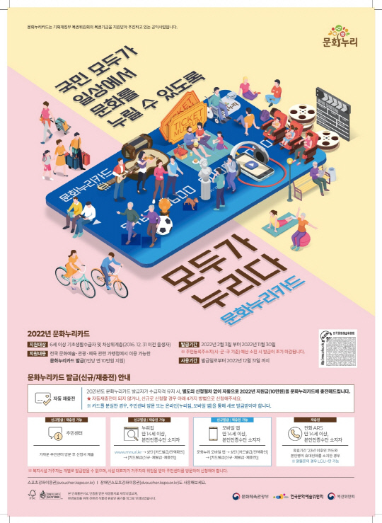 동두천시는 소외계층의 문화혜택을 위한 통합문화이용권(문화누리카드)의 사용 기한이 오는 31일까지라고 전했다. (사진제공=동두천시청)