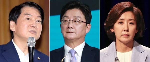 사진 왼쪽부터 안철수 의원·유승민 전 의원·나경원 저출산고령사회위원회 부위원장. (사진=중앙신문DB)