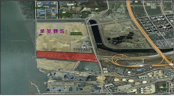 인천경제자유구역청이 적극 행정으로 LH의 행정 절차 오류 등으로 생긴 토지 보상금 1043억원을 찾아냈다. 사진은 청라국제도시 內 로봇랜드 위치도. (사진제공=인천경제청)