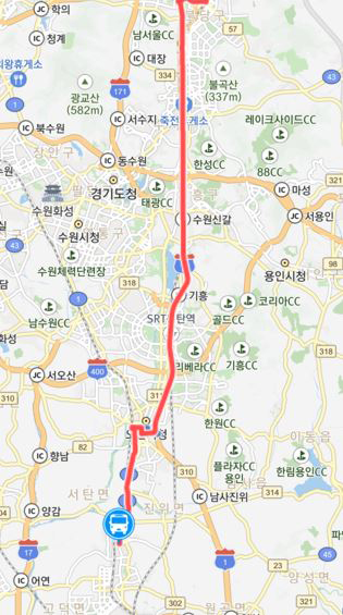 오산시가 지난 1일부터 송탄 터미널을 기점으로 오산시를 거쳐 성남시 판교역 및 야탑역을 운행하는 직행 좌석형 8301번 버스가 운행하고 있다고 밝혔다. 사진은 8301번 버스 노선도. (사진제공=오산시청)