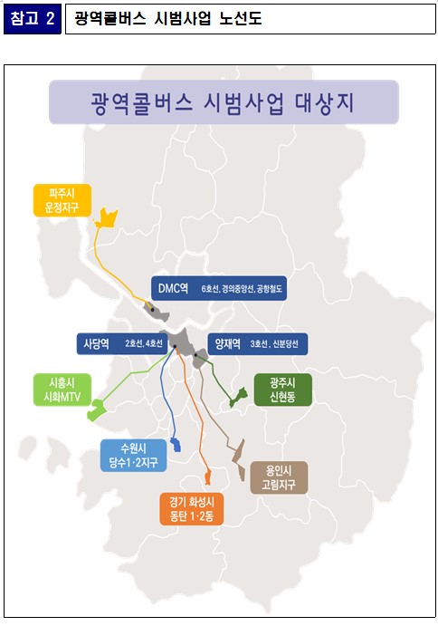 광역콜버스 시범사업 대상지. (사진제공=경기도청)