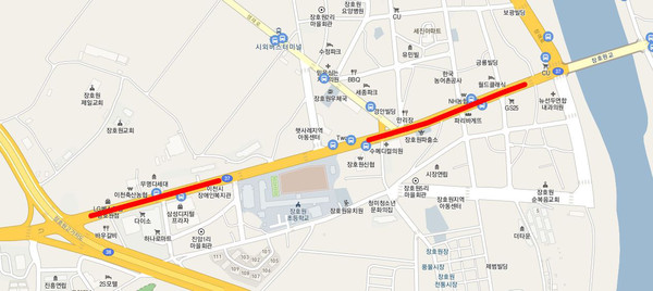이천시가 장호원 전통시장 활성화를 위해 다음달 1일부터 장호원 전통시장 주변, 장날 불법주정차 단속을 완화한다고 밝혔다. 사진은 완화 구간. (사진제공=이천시청)