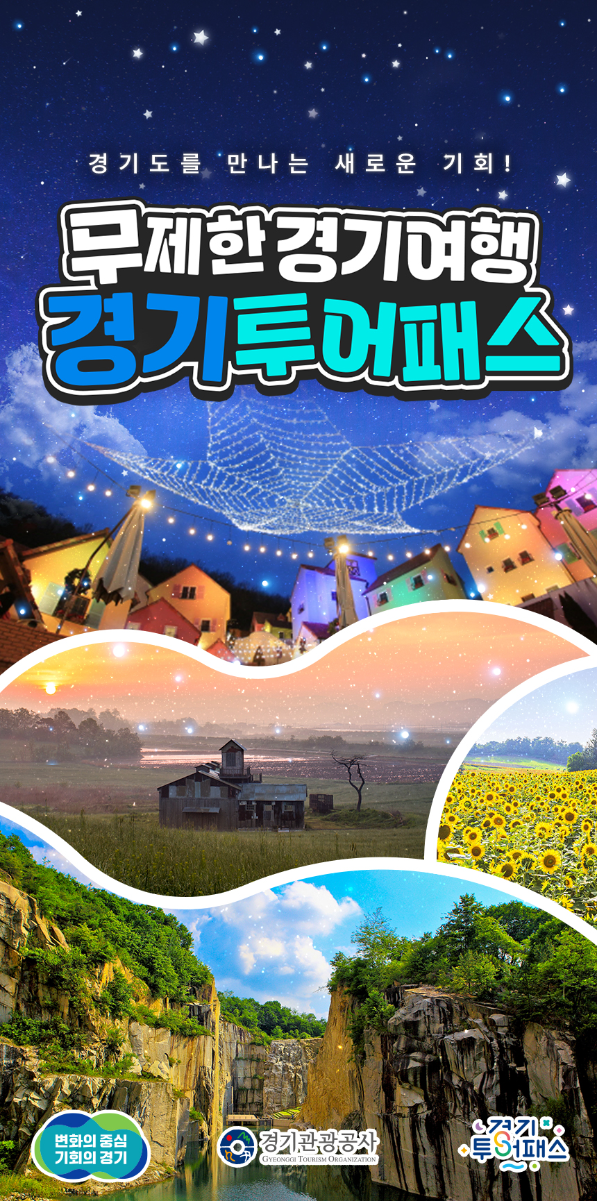 경기도와 경기관광공사가 도내 체류 관광 시간을 늘려 지역 경제를 활성화하기 위해 무제한으로 즐길 수 있는 경기관광 투어패스를 출시했다. 사진은 경기관광 투어패스 홍보물. (사진제공=경기도청)