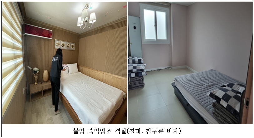 인천광역시특사경이 하절기 휴가철을 맞아 실시한 특별 단속을 통해 불법 숙박업소 9곳을 적발하고 불법 숙박업자 14명을 입건했다. 사진은 단속 모습. (사진제공=인천시특사경)