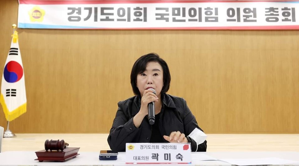 곽미숙 경기도의회 국민의힘 전 대표의원이 새 대표 선출과 관련 “의원의 한 사람으로서 오늘의 결정에 씁쓸함을 감출 길이 없다”는 입장문을 냈다. 사진은 경기도의회 국민의힘 곽미숙 전 대표의원. (사진=곽미숙 도의원 페이스뷱)
