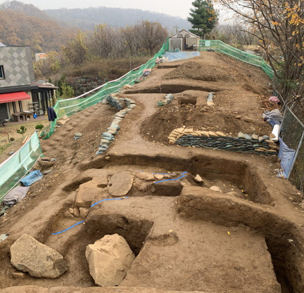 수안산성과 연계 가능성이 높은 대능리토성 발굴현장. (사진제공=김포시청)