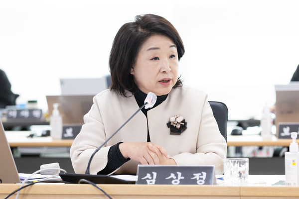 심상정 의원이 23일 진행된 경기도 국정감사에서 김동연 경기도지사에게 양평고속도로 의혹 관련 집중 질의  하고 있다. (사진제공=심상정 의원실)