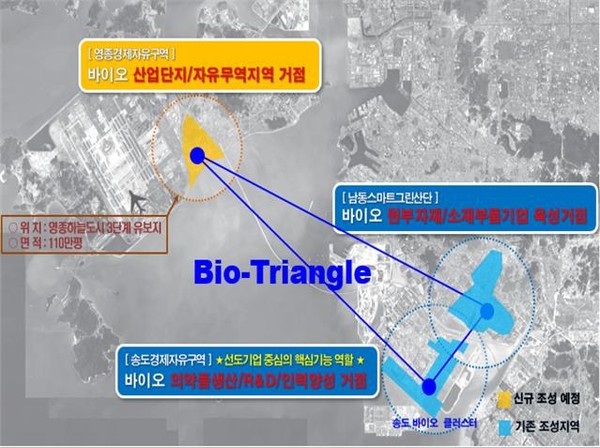인천시가 내년 상반기 선정 예정인 바이오 국가첨단전략산업 특화단지 유치에 총력을 기울인다. 사진은 바이오 국가첨단전략산업 특화단지 조성 계획(안). (사진제공=인천시청)