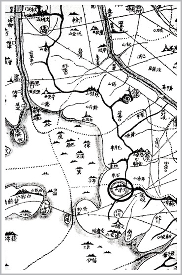 1861년 대동여지도에 나타난 주안산(만월산의 본이름).