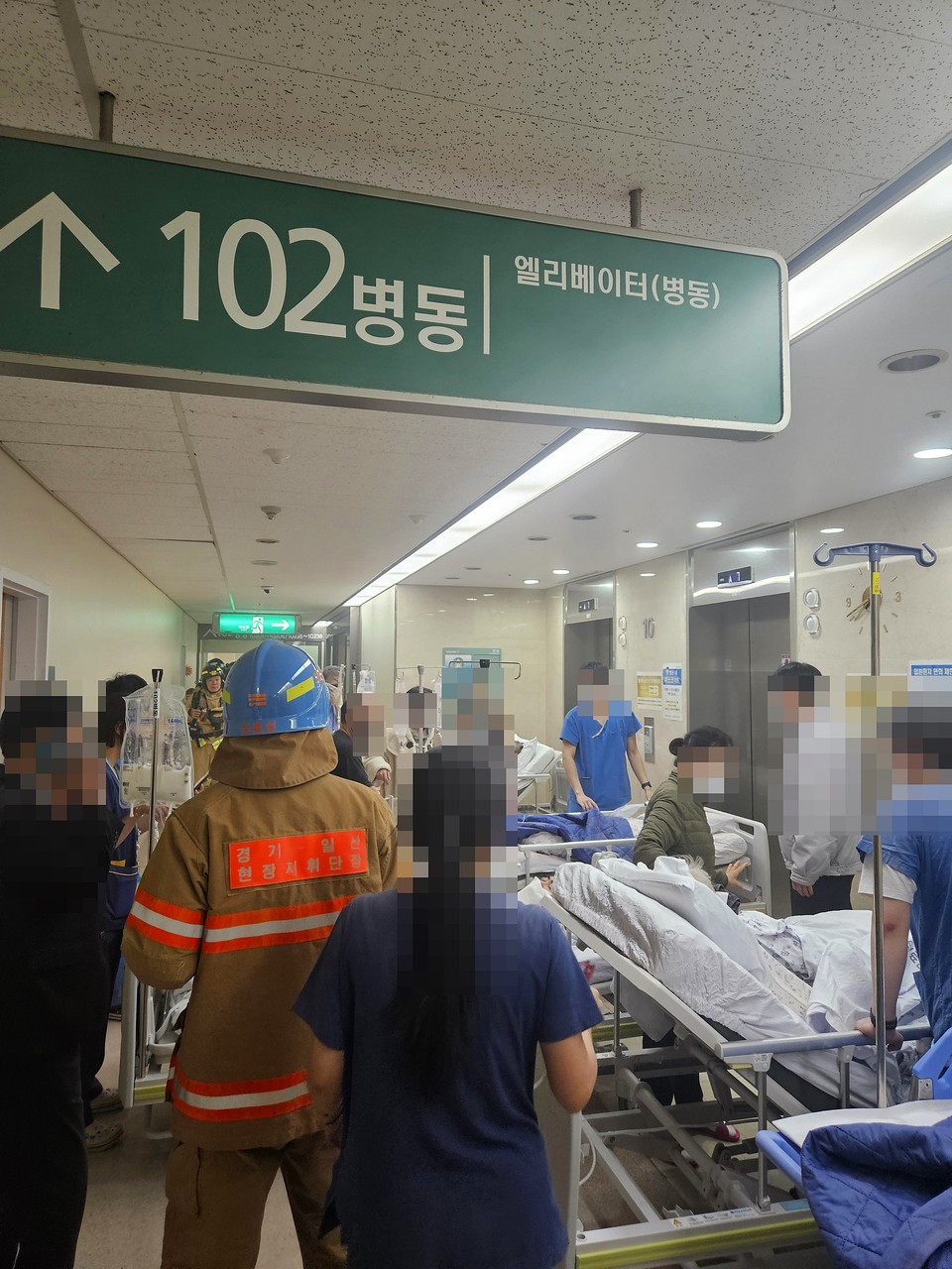 17일 오전 7시18분께 고양시 일산동구 식사동에 있는 동국대학교일산병원에서 불이 나 환자와 보호자 등 191명이 대피하는 소동이 빚어졌다. 사진은 화재 현장. (사진제공=경기도북부소방재난본부)