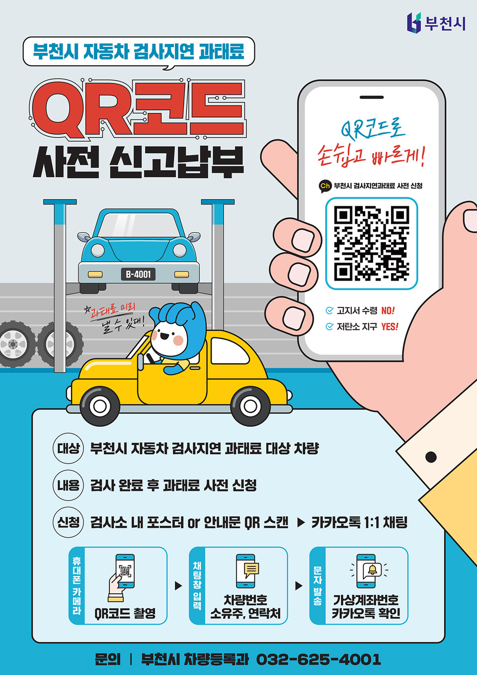 부천시가 다음달 전국 최초로 ‘자동차 검사지연 과태료 사전신고제’를 운영한다고 밝혔다. (사진제공=부천시청)