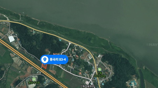 가압장 설치예정지 인근의 픙곡리 마을. (사진캡처=네이버 )
