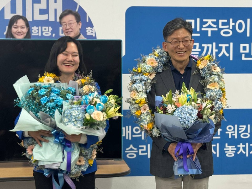 광명을 김남희 후보(더불어민주당)가 개표율 90.15%를 보인 가운데 사실상 당선을 확정 지었다. (사진제공=김남희 후보 캠프)