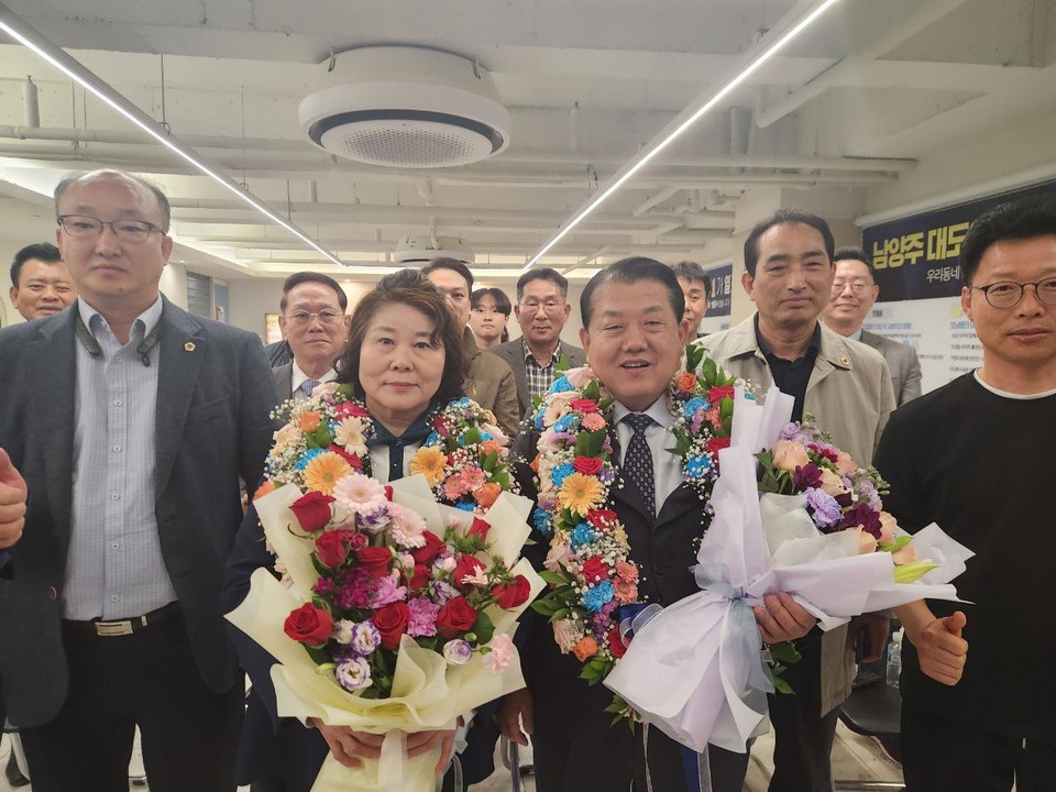 남양주을 더불어민주당 김병주 후보가 56.94%를 득표해 40.81%를 얻는 곽관용 후보와 2.23%를 얻은 개혁신당 안만규 호보를 상대로 승리했다. (사진=김병주 후보 선거 캠프)
