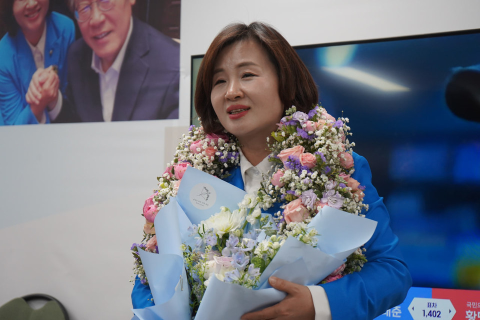 성남시 중원구 선거구 더불어민주당 이수진 후보가 재선에 성공했다. (사진제공=이수진 후보 캠프)