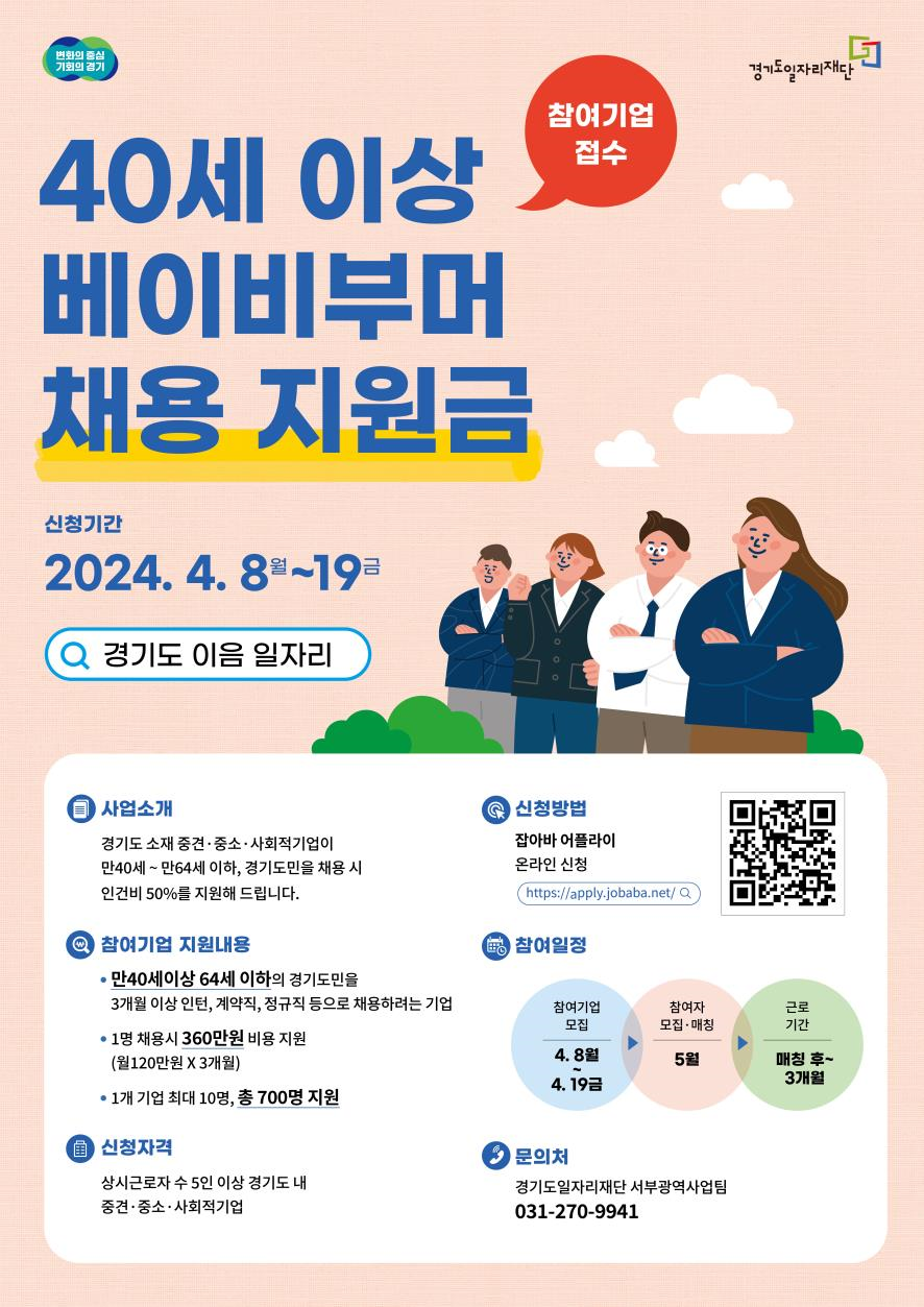 경기도와 경기도일자리재단은 베이비부머세대가 지역사회·기업과 함께 성장할 수 있도록 ‘경기도 이음 일자리 사업’을 운영한다. (사진제공=경기도일자리재단)