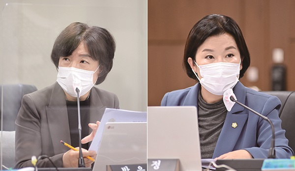 파주시의회는 소속 의원들이 발의한 각종 조례안 등을 해당 상임위에 넘겨 법안 심사를 독려했다. 사진 왼쪽부터 박은주·이혜정 의원. (사진=중앙신문DB)
