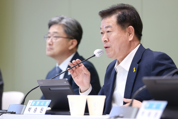 광명시는 16일 오전 광명시 인생플러스센터 강당에서 ‘광명‧시흥 공공주택지구 모빌리티 특화도시 조성 계획수립’ 착수보고회를 개최했다. (사진제공=광명시청)