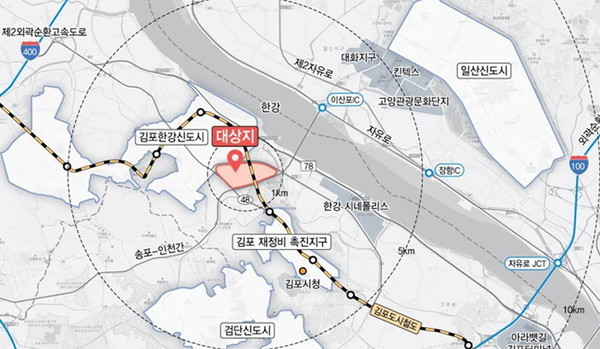 김포걸포4지구도시개발사업구역도. (사진제공=김포시청)