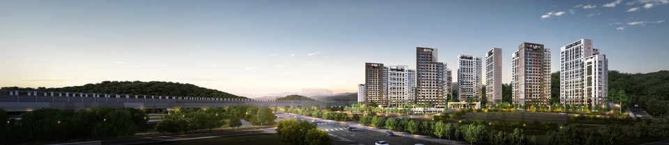 경강선 곤지암역 도보거리에 들어서는 '힐스테이트 광주곤지암역' 아파트가 9일 견본주택을 개관하고 본격 분양에 돌입했다. 사진은 석경 투시도. (사진제공=현대엔지니어링)