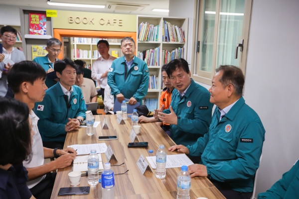 인천 서구, 이상민 행정안전부 장관 청라 아파트 화재 현장 방문
