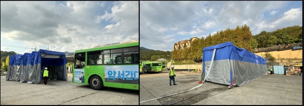 안양시, 전기버스 화재 대비 ‘자동식’ 질식소화포 설치…전국 최초