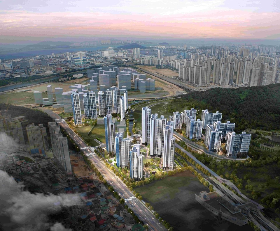 삼성물산 건설부문(이하 삼성물산)이 오는 11일, 인천시 연수구 옥련동 송도역 인근에 ‘래미안 송도역 센트리폴’의 견본주택을 오픈하고 본격 분양에 나선다. 사진은 조감도. (사진제공=삼성물산)