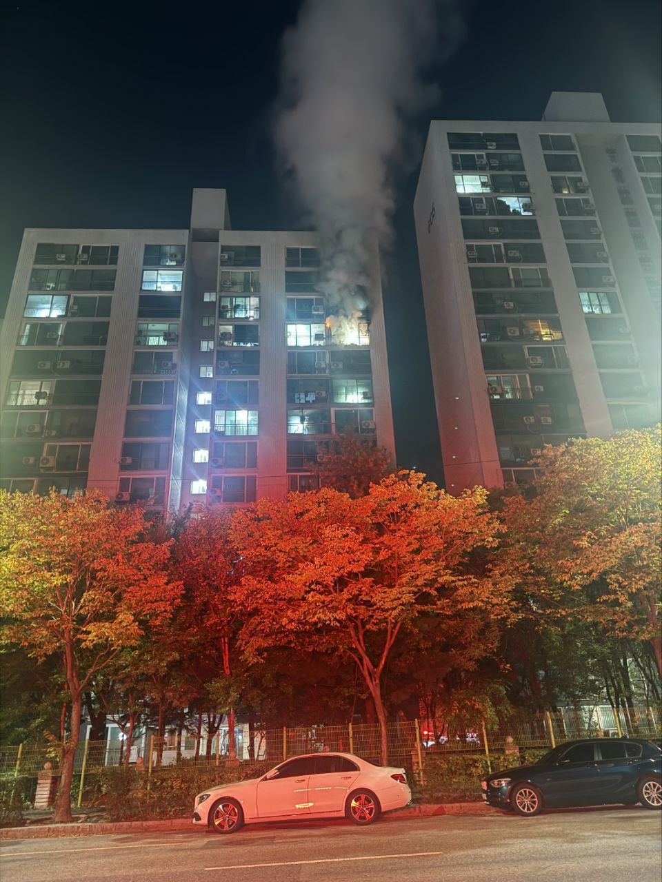 4일 새벽 1시55분께 성남시 분당구 정자동의 한 아파트에서 불이 나 화재세대 내부를 태우고 신고를 받고 출동한 소방당국에 의해 약 25분 만인 오전 2시20분께 모두 진화됐다. (사진제공=경기도소방재난본부)