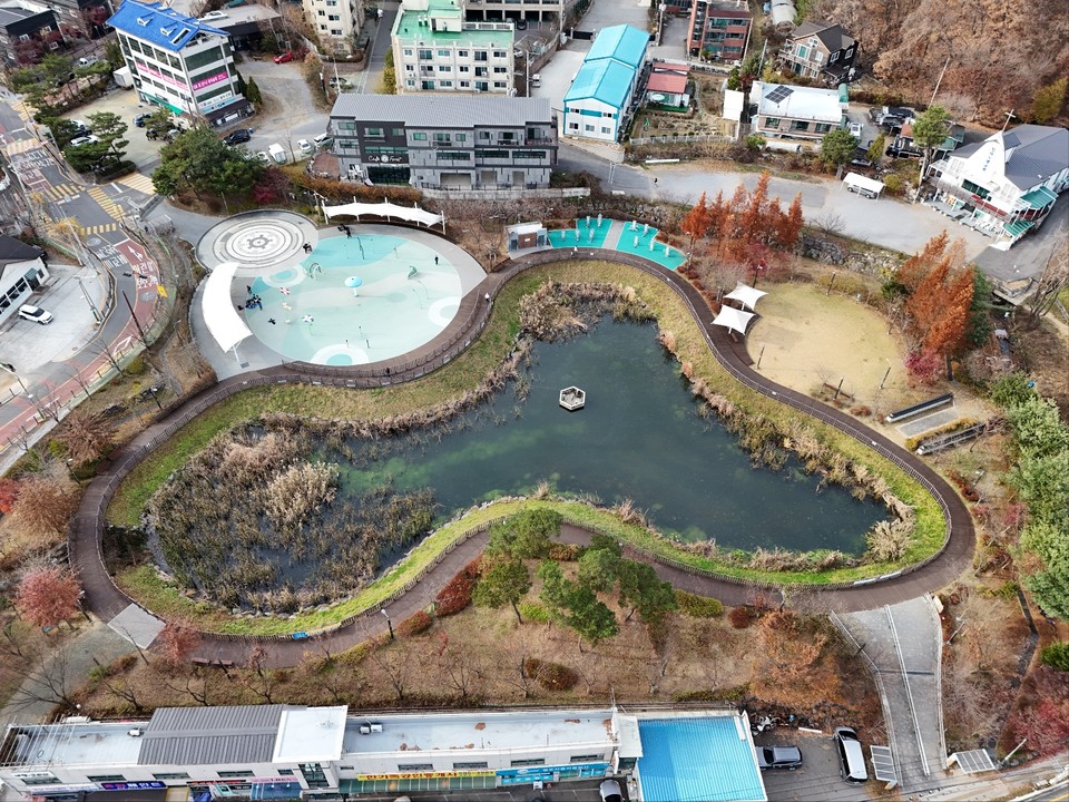 25일 오후 2시10분께 찾은 남양주시 화도읍 차산리에 있는 광암호수공원은 작은 규모의 공원이다. (사진=김광섭 기자)