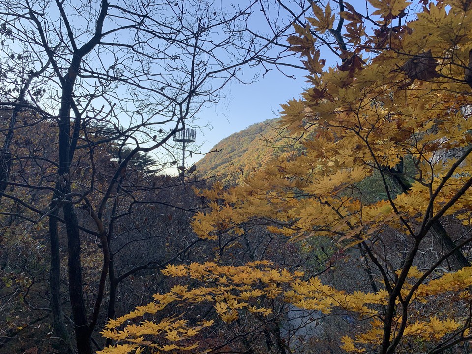 2일 오후 4시10분께 동두천 소요산에 ‘단풍 절정’을 만끽하려는 가족, 연인 등 많은 방문객으로 붐비고 있다. (사진=오기춘 기자)